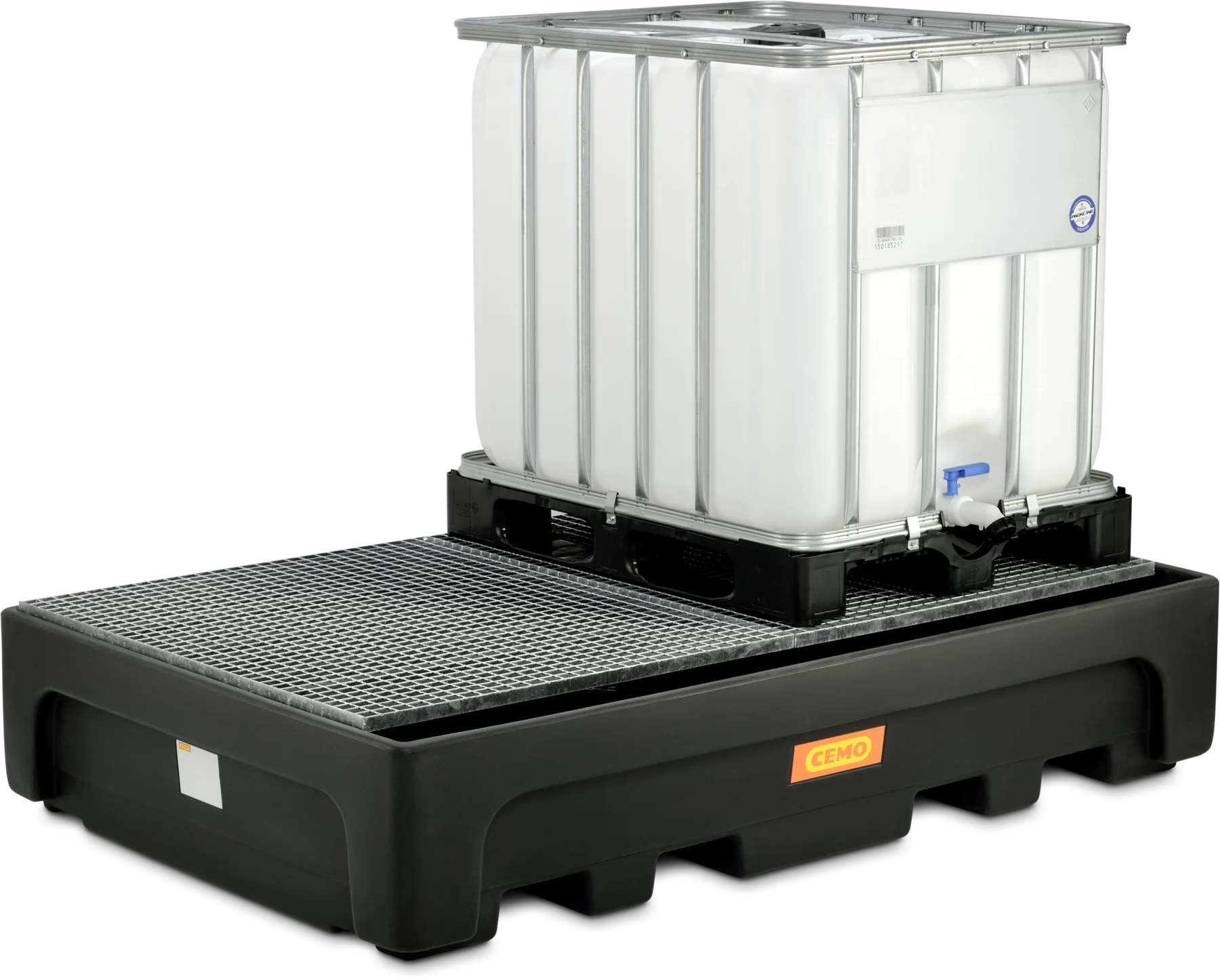 CEMO PE sump for IBCs, 1100/2, black