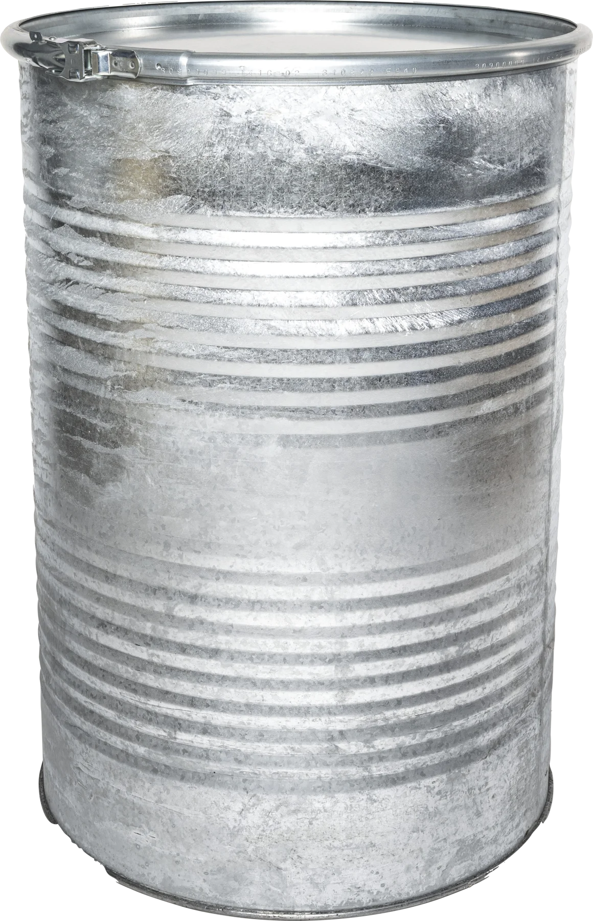 Galvanised salvage drum, 300 L, grey