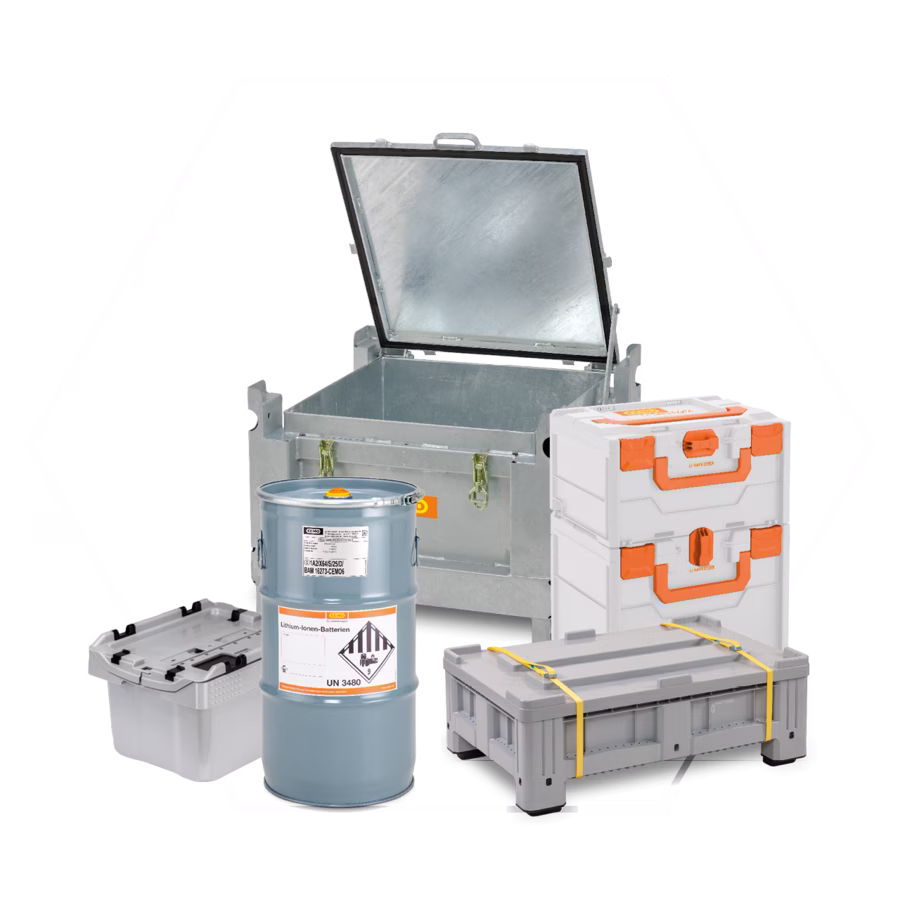 Battery transport and collection containers